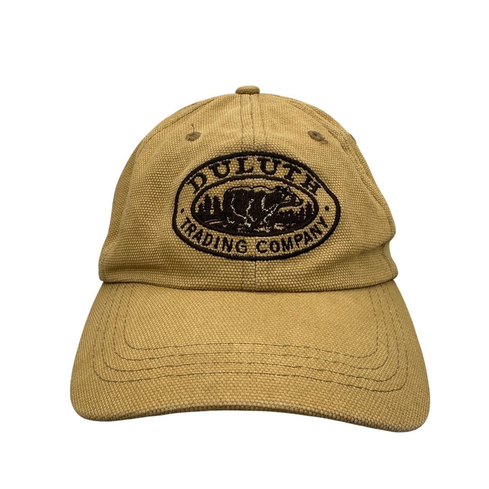 Duluth Trading Company Bear Logo Baseball Cap Tan Cotton Adjustable